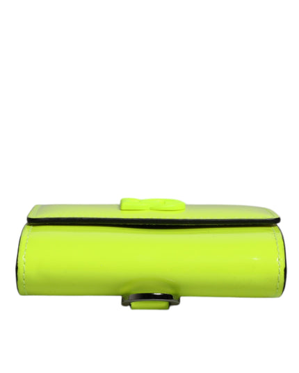 Dolce & Gabbana Yellow Green Bifold DG Logo Neck Strap Cardholder Wallet