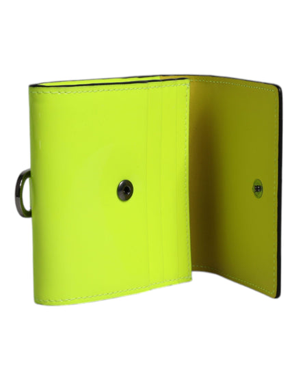 Dolce & Gabbana Yellow Green Bifold DG Logo Neck Strap Cardholder Wallet