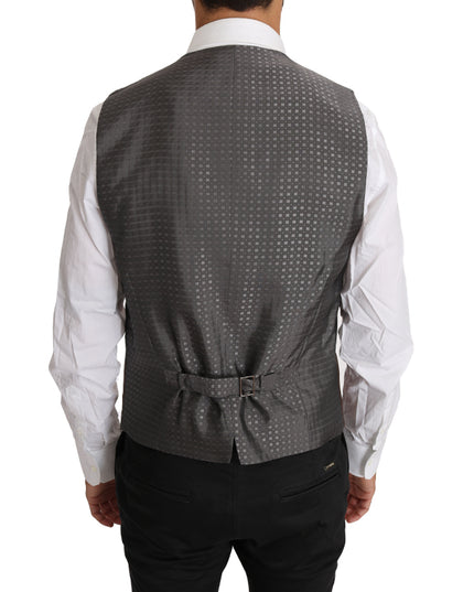 Dolce & Gabbana Brown Wool Silk Waistcoat Vest