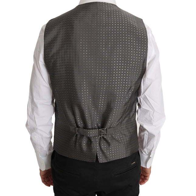 Dolce & Gabbana Brown Wool Silk Waistcoat Vest