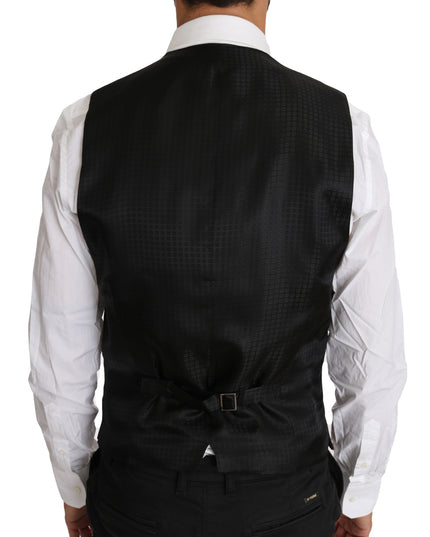 Dolce & Gabbana Purple Pattern Wool Silk Waistcoat Vest