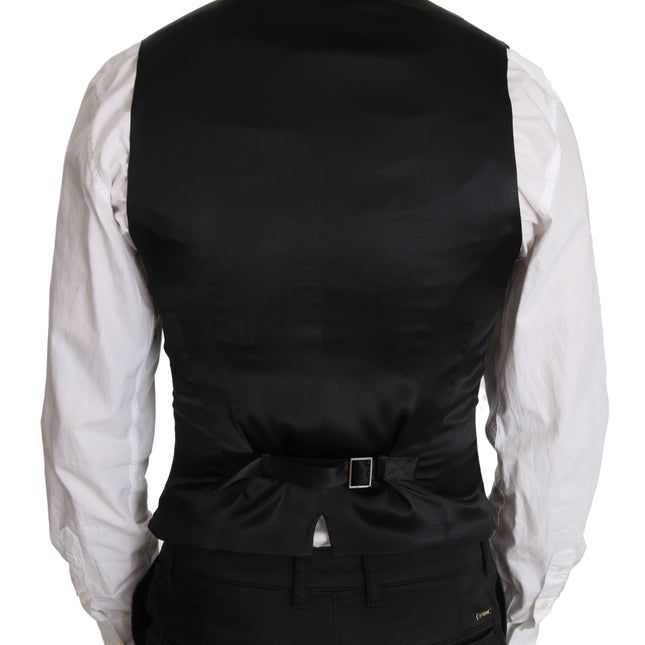 Dolce & Gabbana Gray Wool Double Breasted Waistcoat Vest