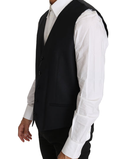Dolce & Gabbana Gray Wool Silk Waistcoat Vest