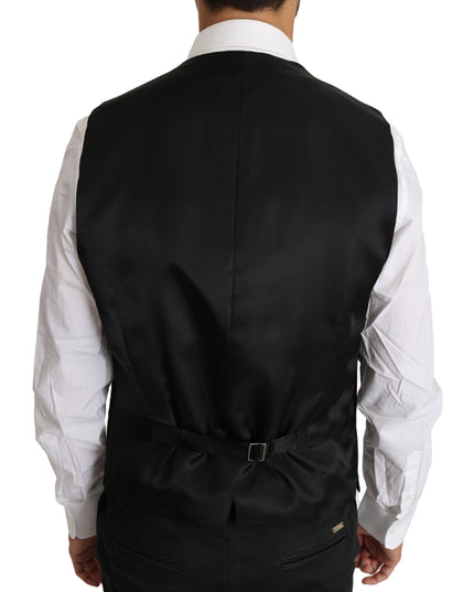 Dolce & Gabbana Gray Wool Silk Waistcoat Vest