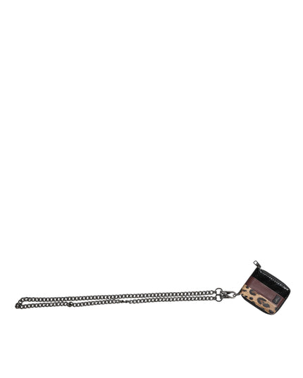 Dolce & Gabbana Multicolor Leopard Leather DG Bifold Card Holder Wallet