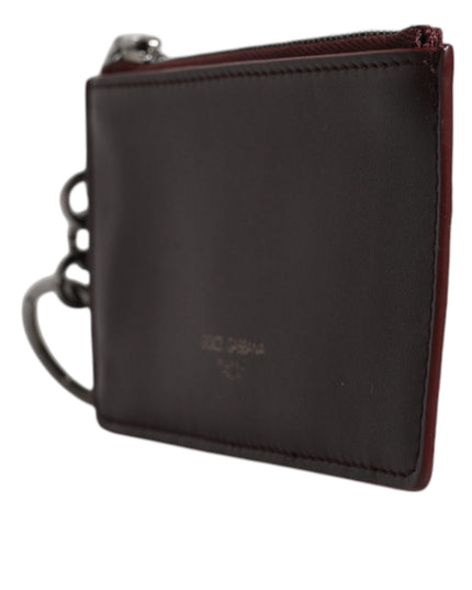 Dolce & Gabbana Brown Calfskin Leather DG Logo Card Holder Wallet