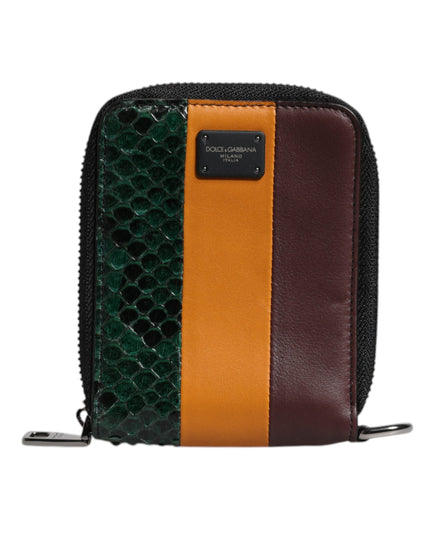 Dolce & Gabbana Multicolor Exotic Leather DG Bifold Card Holder Wallet