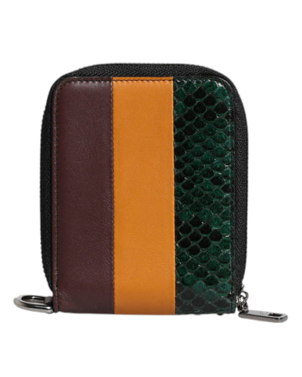Dolce & Gabbana Multicolor Exotic Leather DG Bifold Card Holder Wallet