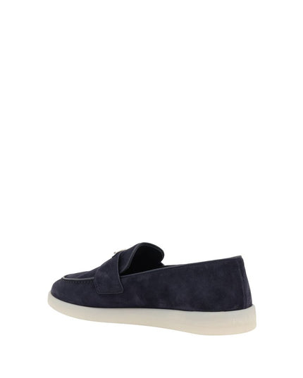 Prada Blue Rubber Slip-On Loafers