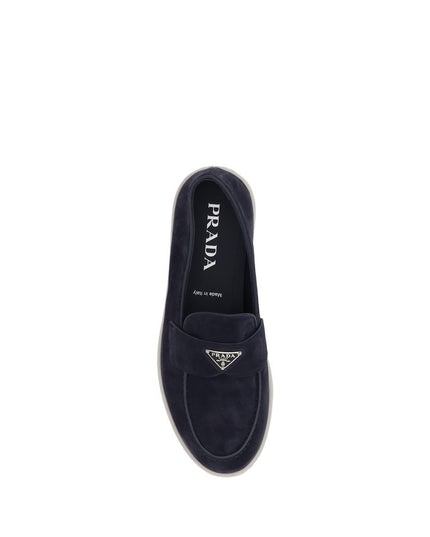 Prada Blue Rubber Slip-On Loafers