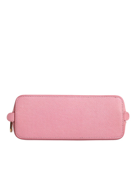 Dolce & Gabbana Pink Leather DG Logo Zip Around Hand Purse Pouch Wallet