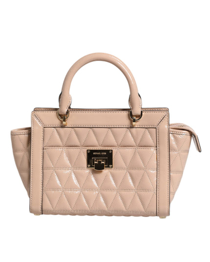 Michael Kors Peach Quilted Leather Logo Crossbody VIVIANNE Messenger Bag