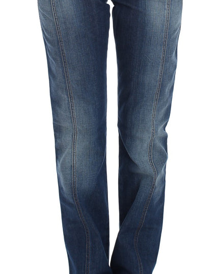 Cavalli Blue Wash Cotton Stretch Boot Cut Jeans