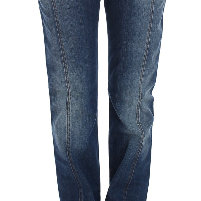 Cavalli Blue Wash Cotton Stretch Boot Cut Jeans
