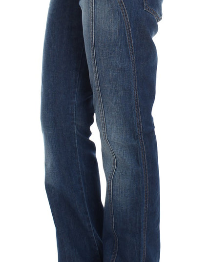 Cavalli Blue Wash Cotton Stretch Boot Cut Jeans