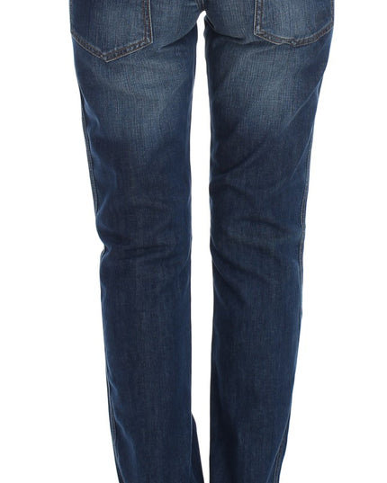 Cavalli Blue Wash Cotton Stretch Boot Cut Jeans