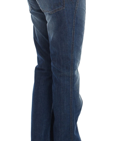 Cavalli Blue Wash Cotton Stretch Boot Cut Jeans