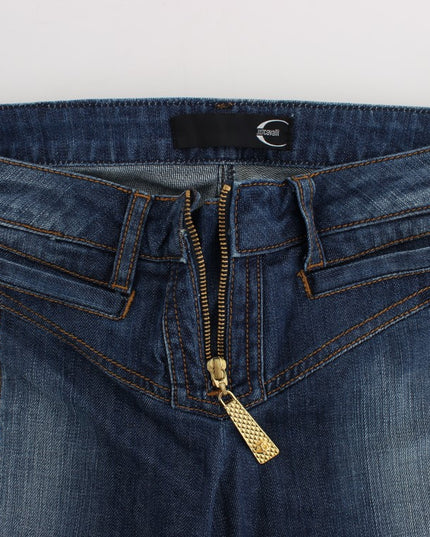Cavalli Blue Wash Cotton Stretch Boot Cut Jeans