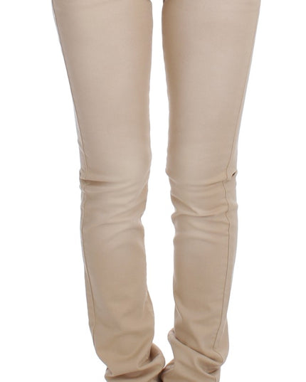 Cavalli Beige Wash Slim Fit Cotton Stretch Jeans