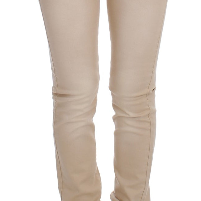 Cavalli Beige Wash Slim Fit Cotton Stretch Jeans