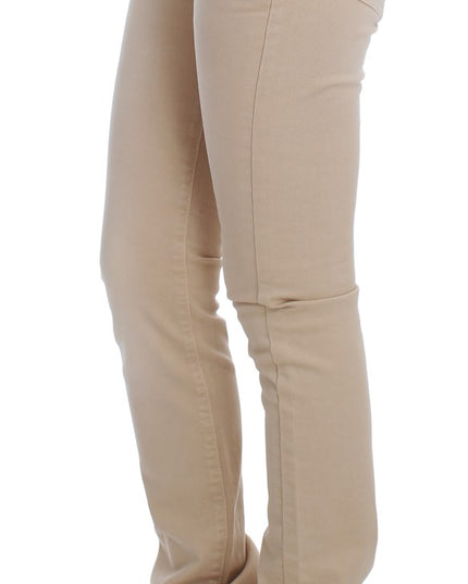 Cavalli Beige Wash Slim Fit Cotton Stretch Jeans