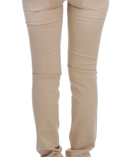 Cavalli Beige Wash Slim Fit Cotton Stretch Jeans