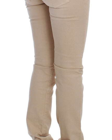 Cavalli Beige Wash Slim Fit Cotton Stretch Jeans