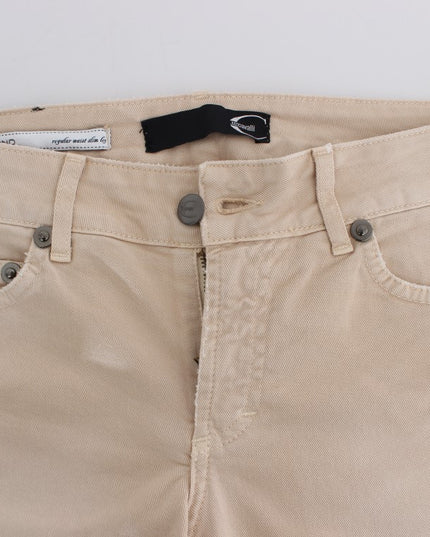 Cavalli Beige Wash Slim Fit Cotton Stretch Jeans