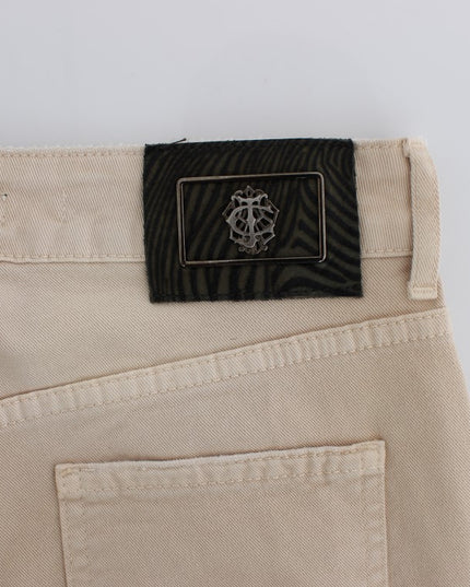 Cavalli Beige Wash Slim Fit Cotton Stretch Jeans