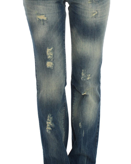 Cavalli Blue Cotton Low Waist Jeans
