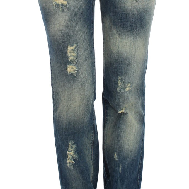 Cavalli Blue Cotton Low Waist Jeans