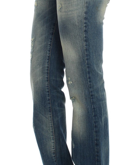Cavalli Blue Cotton Low Waist Jeans