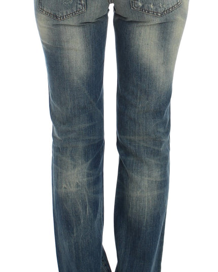 Cavalli Blue Cotton Low Waist Jeans