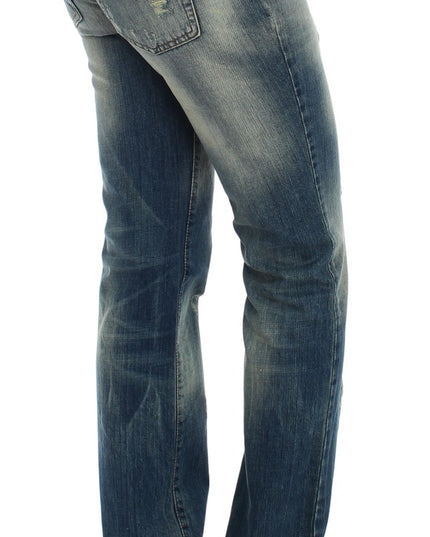 Cavalli Blue Cotton Low Waist Jeans