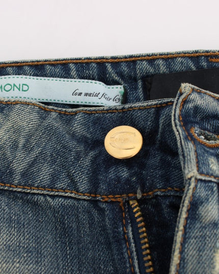 Cavalli Blue Cotton Low Waist Jeans