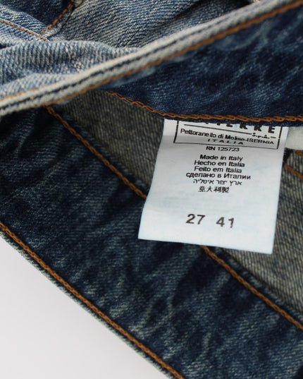 Cavalli Blue Cotton Low Waist Jeans