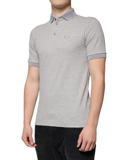 Dolce & Gabbana Gray Collared Short Sleeves Men Polo T-shirt