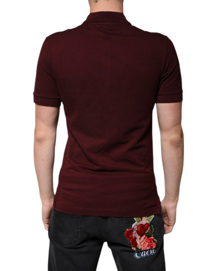 Dolce & Gabbana Maroon Collared Short Sleeves Polo T-shirt
