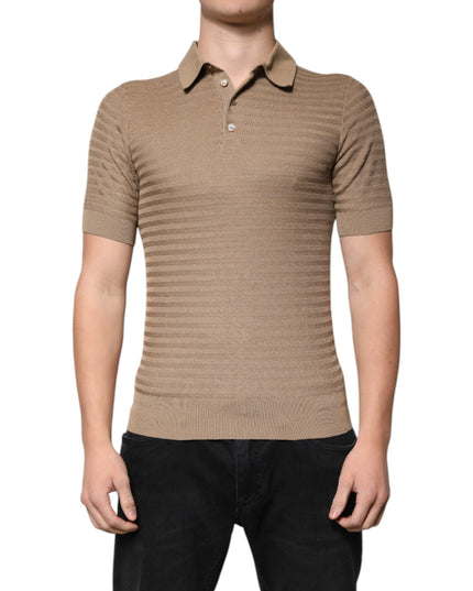 Dolce & Gabbana Brown Collared Short Sleeves Polo T-shirt