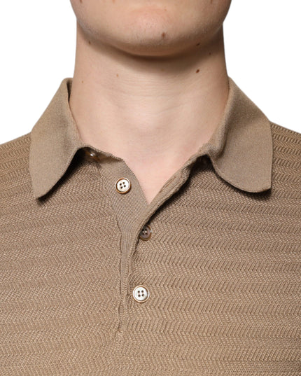 Dolce & Gabbana Brown Collared Short Sleeves Polo T-shirt