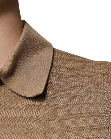Dolce & Gabbana Brown Collared Short Sleeves Polo T-shirt