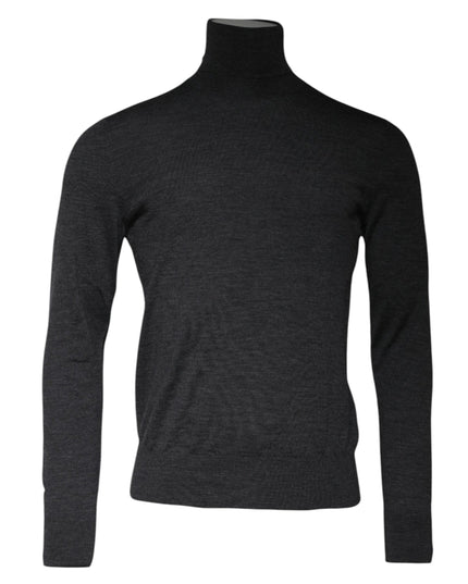 Dolce & Gabbana Gray Wool Knit Turtleneck Pullover Sweater