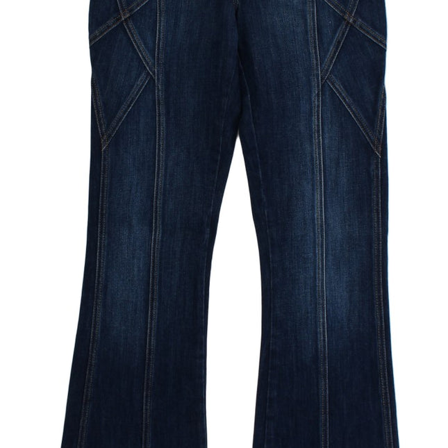 Cavalli Blue Cotton Stretch Low Waist Jeans