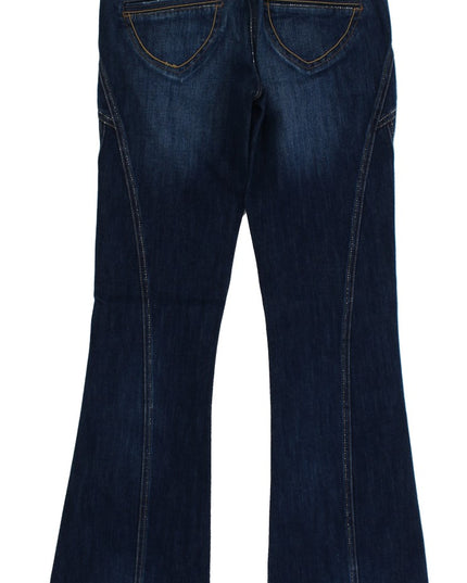 Cavalli Blue Cotton Stretch Low Waist Jeans