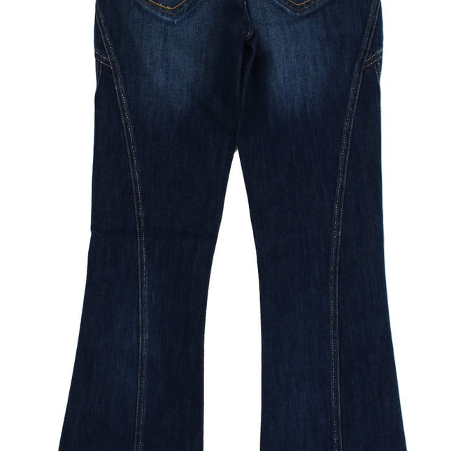 Cavalli Blue Cotton Stretch Low Waist Jeans
