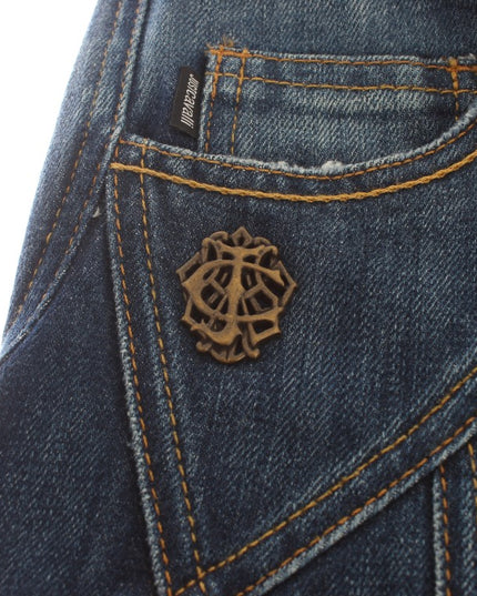 Cavalli Blue Cotton Stretch Low Waist Jeans