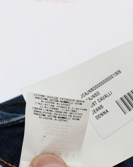 Cavalli Blue Cotton Stretch Low Waist Jeans