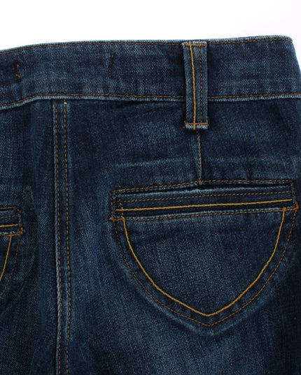 Cavalli Blue Cotton Stretch Low Waist Jeans