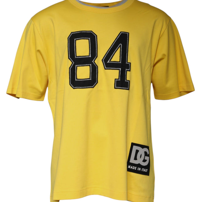 Dolce & Gabbana Yellow Crew Neck Short Sleeves T-shirt