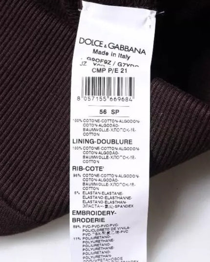 Dolce & Gabbana Brown Cotton Hooded Men Sweatshirt Sweater